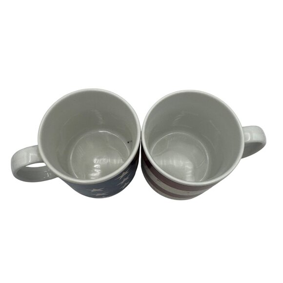 Warren Kimble Colonial  American Flag Mugs Set Of 2 Microwave/Dishwasher Safe - Picture 2 of 4